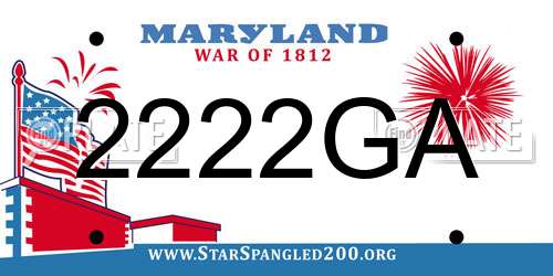 2222GA Maryland License Plate