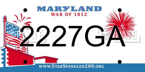 2227GA Maryland License Plate