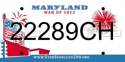 22289CH Maryland License Plate