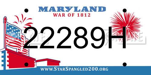 22289H Maryland License Plate