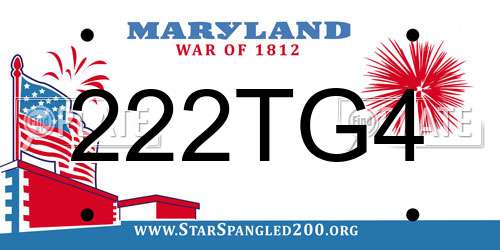 222TG4 Maryland License Plate