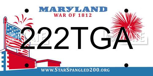 222TGA Maryland License Plate