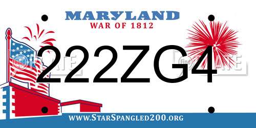 222ZG4 Maryland License Plate