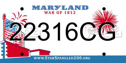 22316CG Maryland License Plate