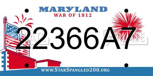 22366A7 Maryland License Plate