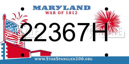 22367H Maryland License Plate