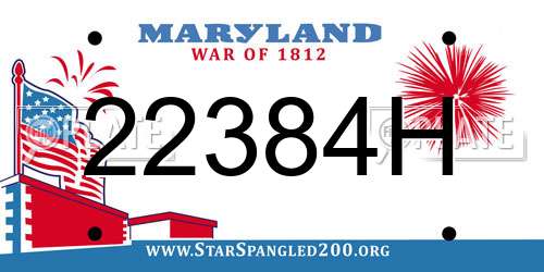 22384H Maryland License Plate