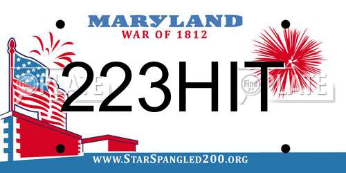 223HIT Maryland License Plate