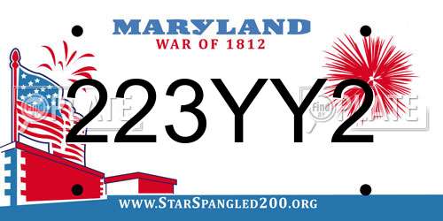 223YY2 Maryland License Plate