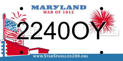 2240OY Maryland License Plate