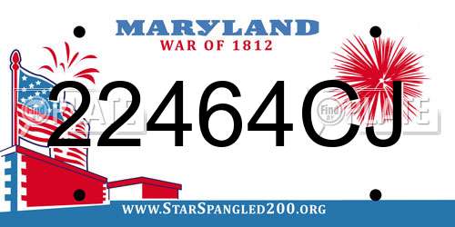 22464CJ Maryland License Plate