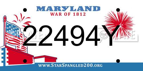 22494Y Maryland License Plate