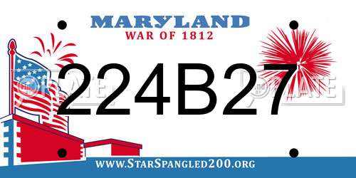 224B27 Maryland License Plate