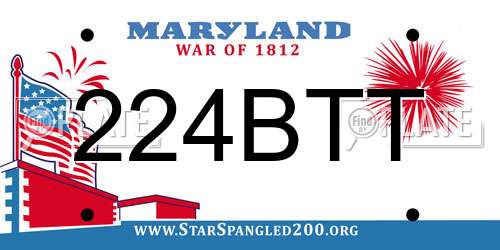 224BTT Maryland License Plate