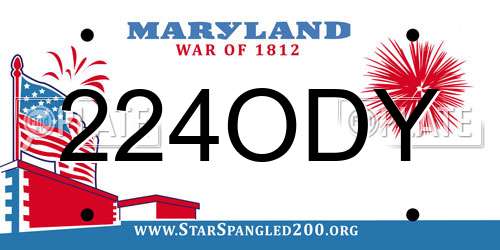224ODY Maryland License Plate