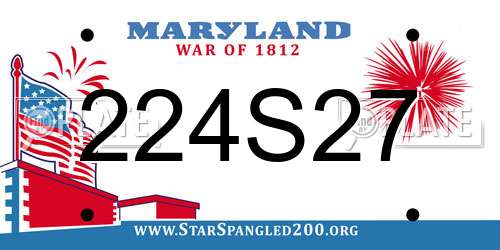 224S27 Maryland License Plate
