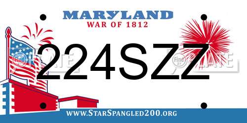 224SZZ Maryland License Plate