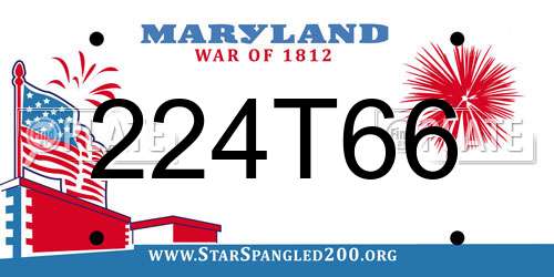 224T66 Maryland License Plate