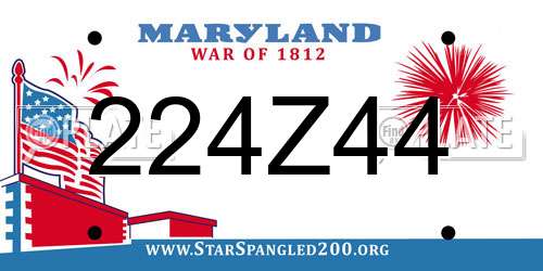 224Z44 Maryland License Plate