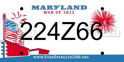 224Z66 Maryland License Plate