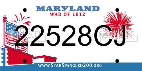 22528CJ Maryland License Plate