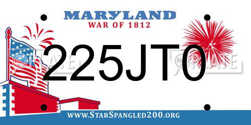 225JT0 Maryland License Plate
