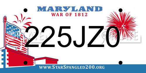 225JZ0 Maryland License Plate