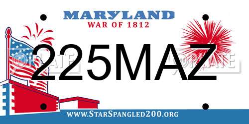 225MAZ Maryland License Plate