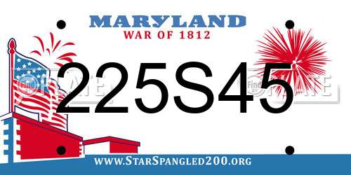 225S45 Maryland License Plate