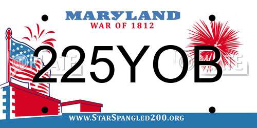 225YOB Maryland License Plate