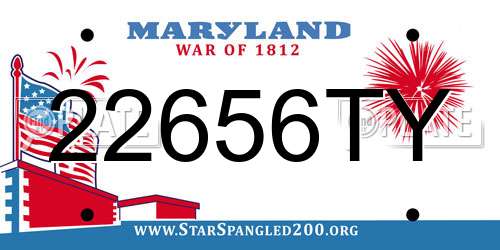 22656TY Maryland License Plate