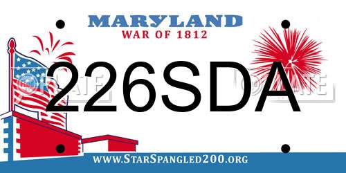 226SDA Maryland License Plate
