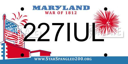 227IUL Maryland License Plate
