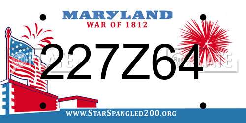 227Z64 Maryland License Plate