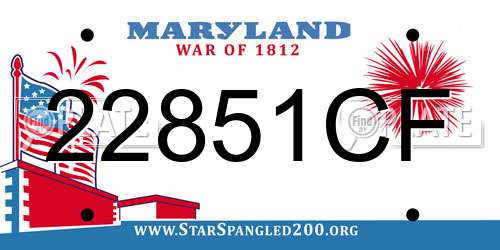 22851CF Maryland License Plate