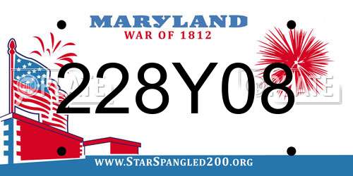 228Y08 Maryland License Plate