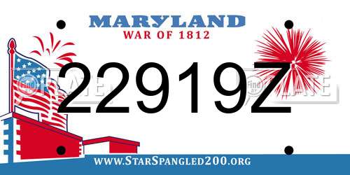 22919Z Maryland License Plate