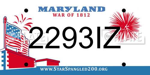 2293IZ Maryland License Plate