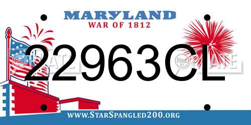 22963CL Maryland License Plate