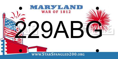 229ABG Maryland License Plate