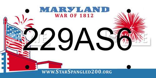 229AS6 Maryland License Plate