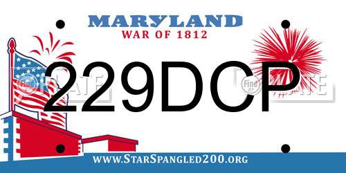 229DCP Maryland License Plate