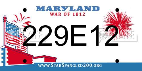 229E12 Maryland License Plate
