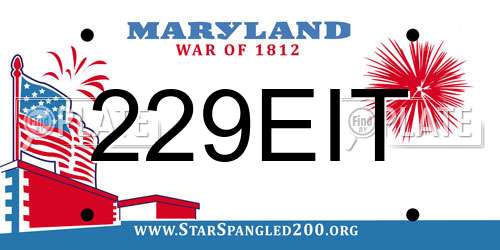 229EIT Maryland License Plate