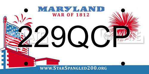 229QCP Maryland License Plate