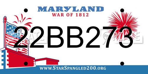22BB273 Maryland License Plate