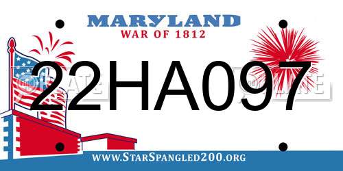 22HA097 Maryland License Plate