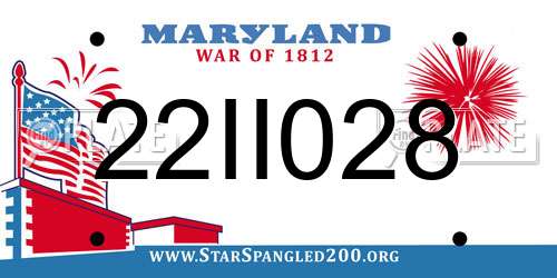 22II028 Maryland License Plate