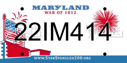22IM414 Maryland License Plate