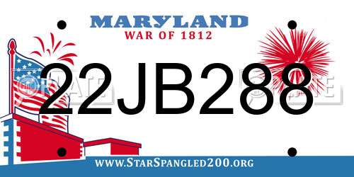 22JB288 Maryland License Plate